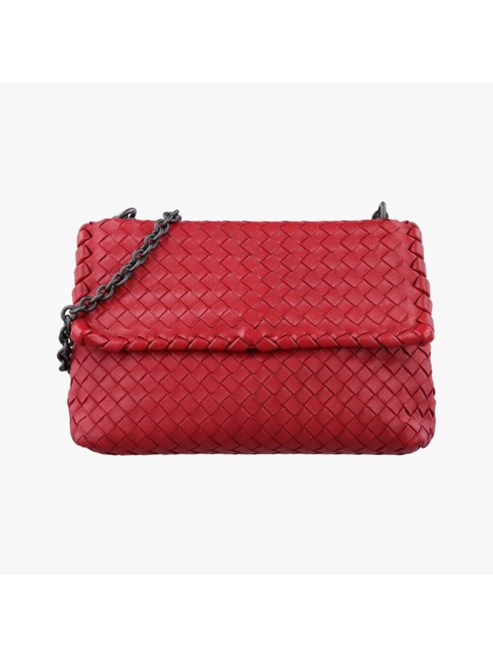 Bottega Veneta Intrecciato Olympia Red Lambskin